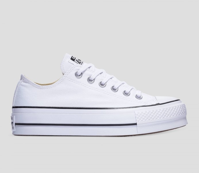 White/black Converse Chuck Taylor All Star Canvas Lift Low Top