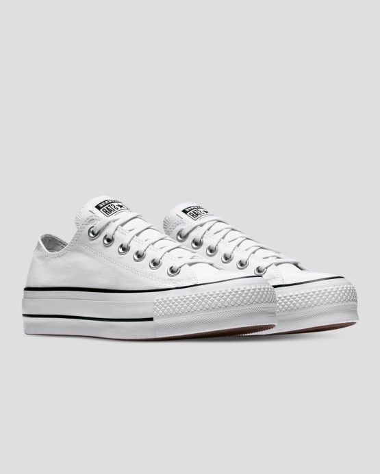 White/black Converse Chuck Taylor All Star Canvas Lift Low Top