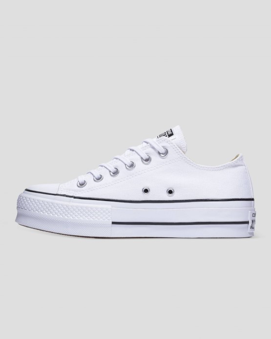 White/black Converse Chuck Taylor All Star Canvas Lift Low Top