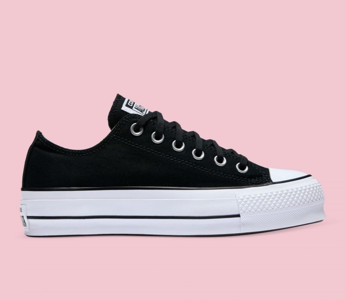 Converse Black/granet/white Chuck Taylor All Star Canvas Lift Low Top