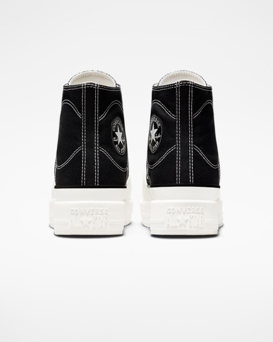 Chuck Taylor All Star Construct Deco Steh Vysoký Vrch Converse čierna/vintage Biela/egret