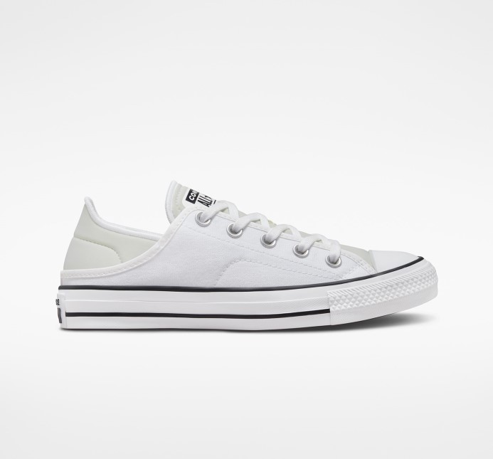 Converse Chuck Taylor All Star Drvený Podpätok Nízky Top Biely