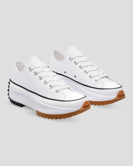 White/black/gum Run Star Hike Canvas Low Top Converse