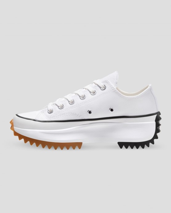 White/black/gum Run Star Hike Canvas Low Top Converse