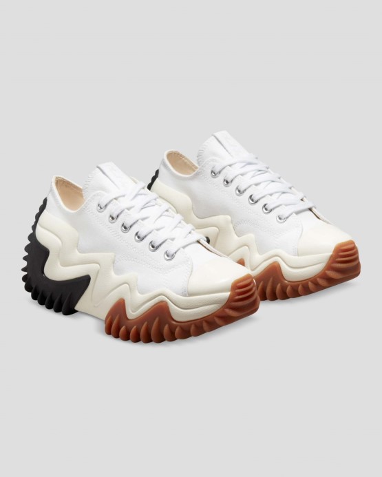 Converse White/black/egret Run Star Motion Plátno Platforma Low Top