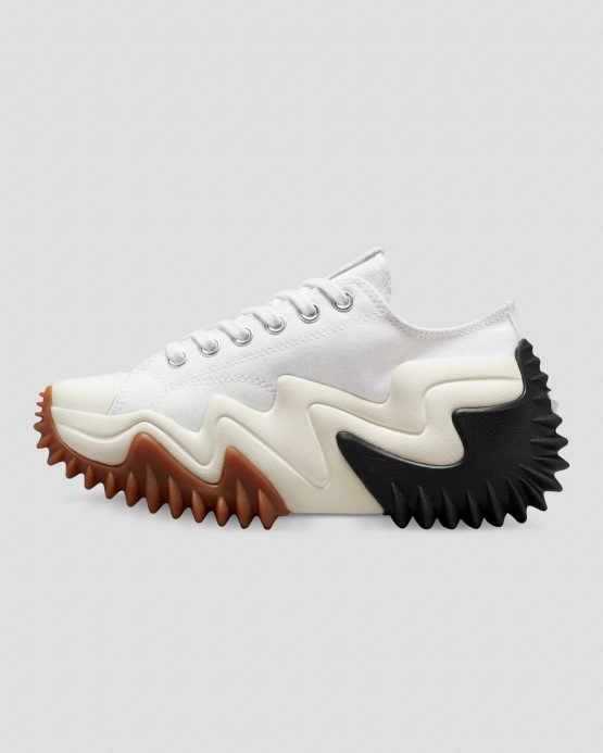 Converse White/black/egret Run Star Motion Plátno Platforma Low Top