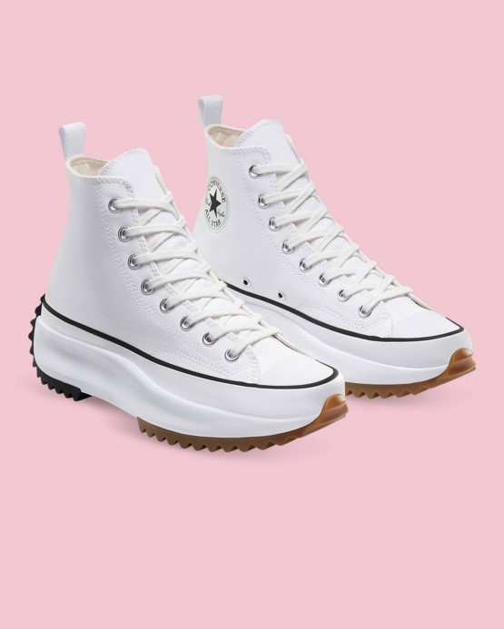 White/black/gum Run Star Hike Lugged High Top Converse