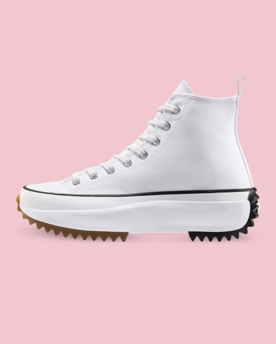 White/black/gum Run Star Hike Lugged High Top Converse