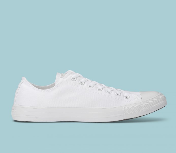 Biele Mono Skľučovadlo Taylor All Star Klasická Farba Low Top Converse
