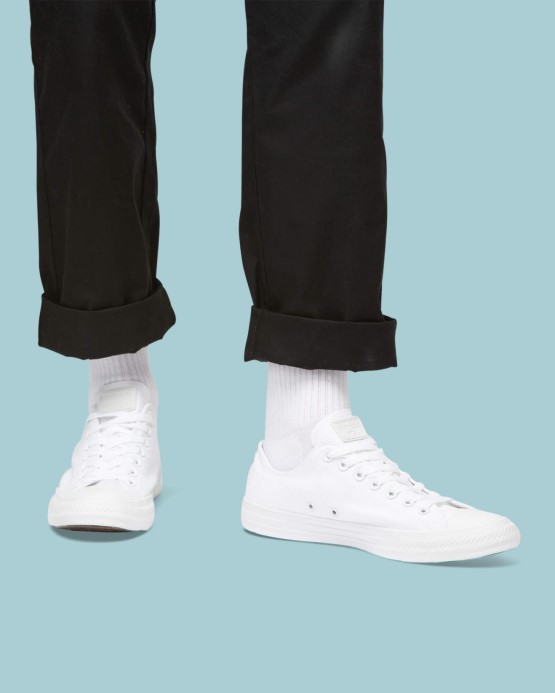 Biele Mono Skľučovadlo Taylor All Star Klasická Farba Low Top Converse