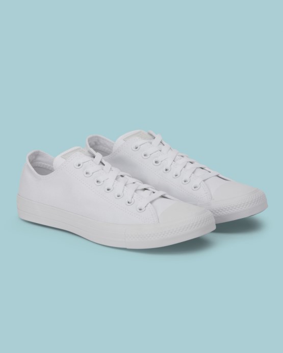 Biele Mono Skľučovadlo Taylor All Star Klasická Farba Low Top Converse