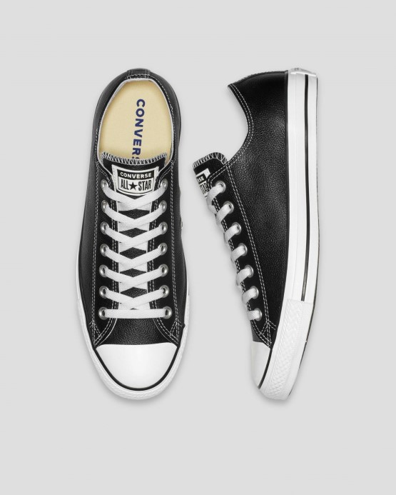 čierne Converse Skľučovadlo Taylor All Star Kožený Top