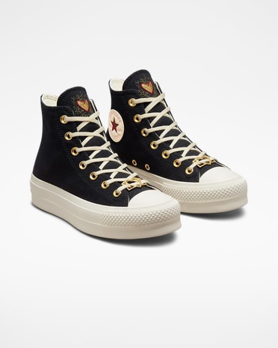 Black/egret/back Alley Brick Chuck Taylor All Star Lift Valentines Day High Top Converse