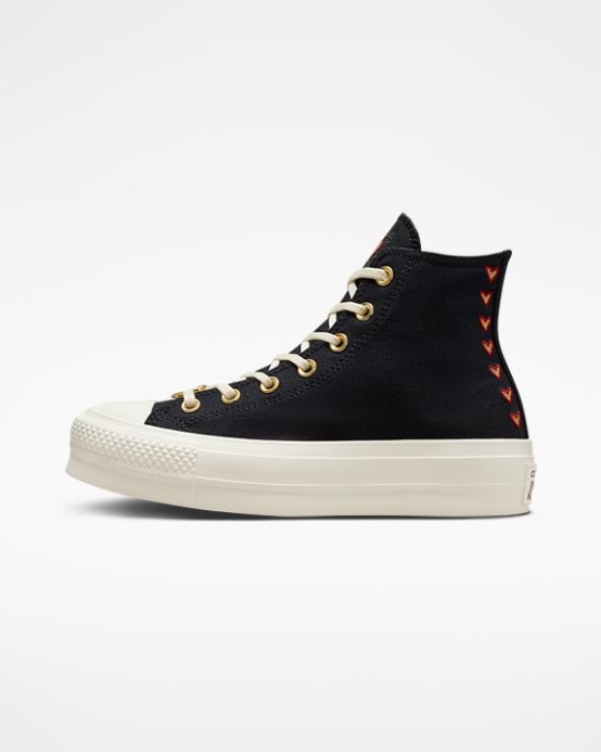 Black/egret/back Alley Brick Chuck Taylor All Star Lift Valentines Day High Top Converse