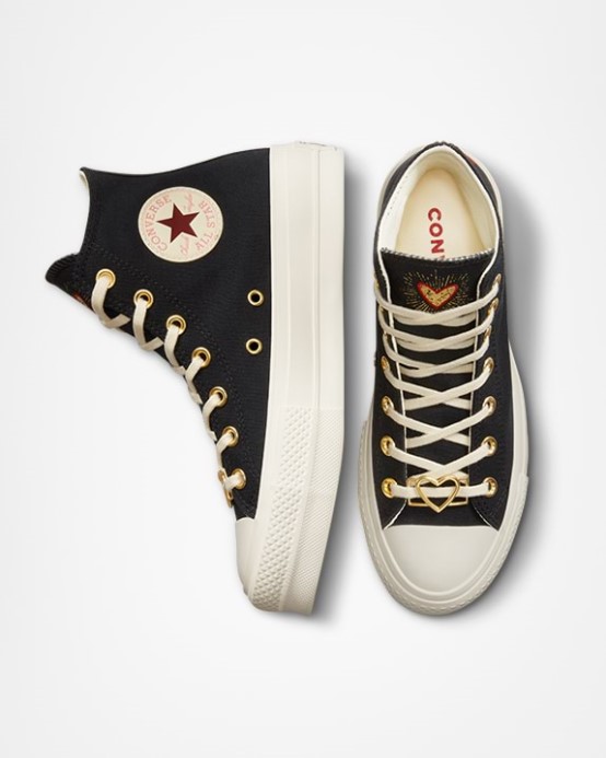 Black/egret/back Alley Brick Chuck Taylor All Star Lift Valentines Day High Top Converse