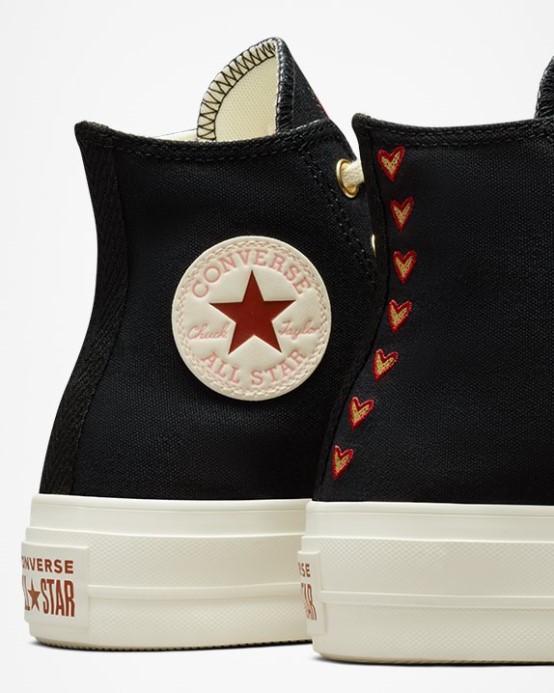 Black/egret/back Alley Brick Chuck Taylor All Star Lift Valentines Day High Top Converse