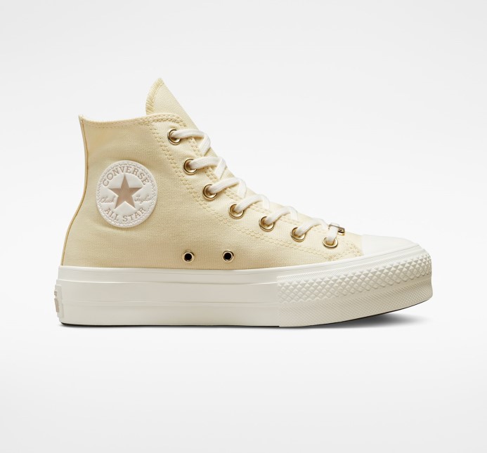 Chuck Taylor All Star Lift Zvýšený Zlatý Vysoký Vrch Converse Mamičky Zemiakový šalát/svetlé Zlato/egret