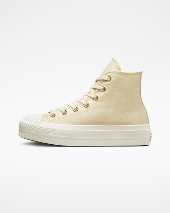 Chuck Taylor All Star Lift Zvýšený Zlatý Vysoký Vrch Converse Mamičky Zemiakový šalát/svetlé Zlato/egret