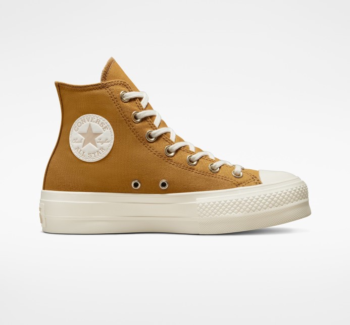 Pálený Med/svetlé Zlato/egret Chuck Taylor All Star Lift Vyvýšený Zlatý Vysoký Vrch Converse