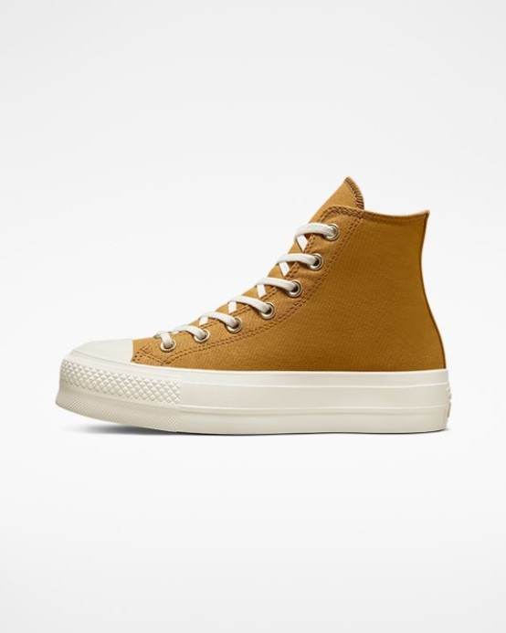 Pálený Med/svetlé Zlato/egret Chuck Taylor All Star Lift Vyvýšený Zlatý Vysoký Vrch Converse