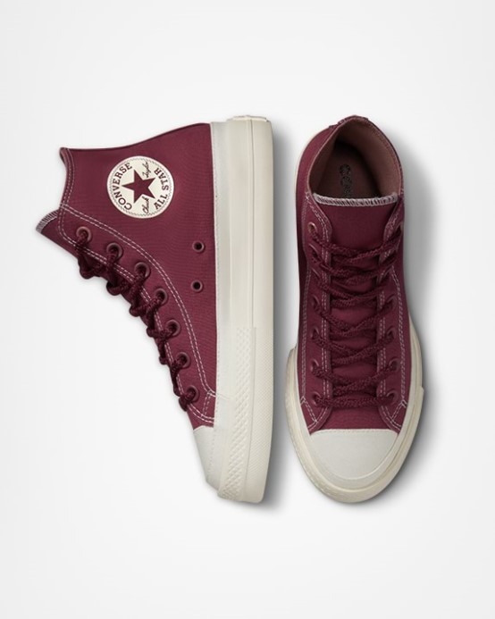 Cherry Vision/seddle/egret Converse Chuck Taylor All Star Lift Pracovné Odevy Textil Vysoký Top