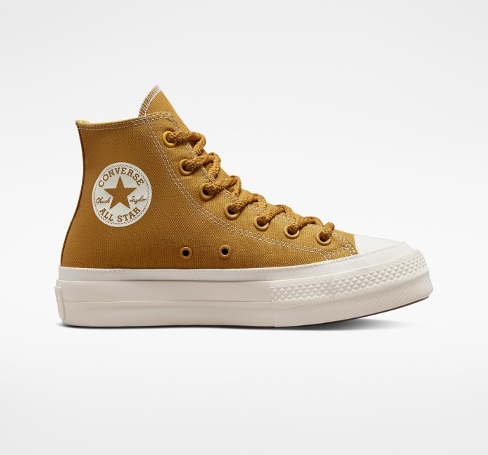 Converse Pálený Med/thriftshop Yellow Chuck Taylor All Star Lift Pracovné Odevy Textil Vysoký Top