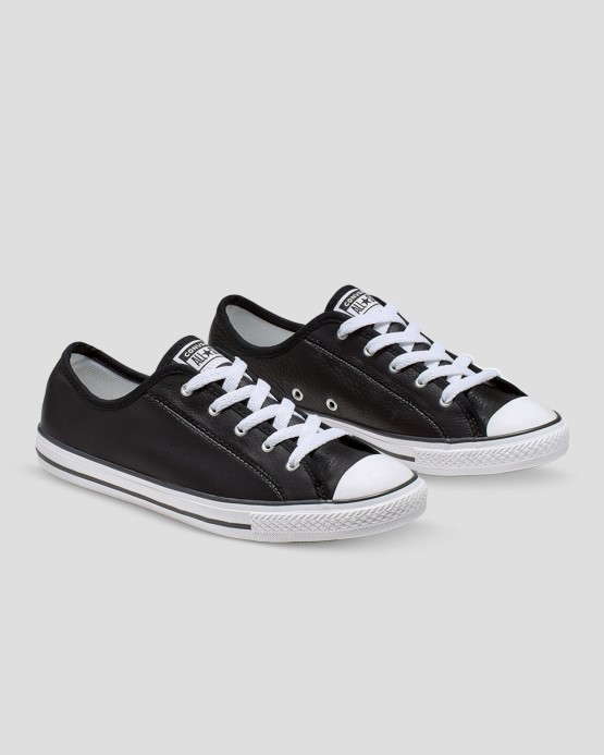čierno/biele Skľučovadlo Taylor All Star Elegantná Koža Low Top Converse
