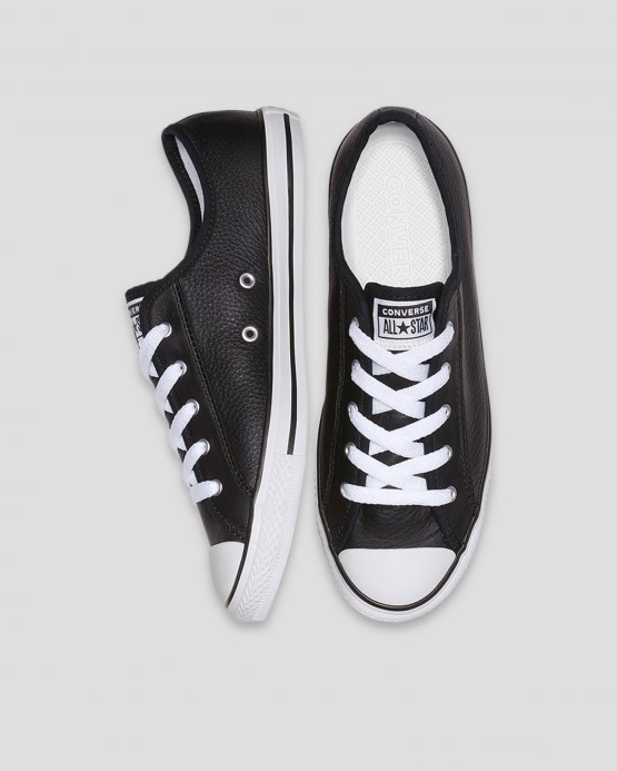 čierno/biele Skľučovadlo Taylor All Star Elegantná Koža Low Top Converse