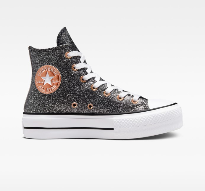 Converse čierna/medená/biela Skľučovadlo Taylor All Star Forest Glam Lift High Top