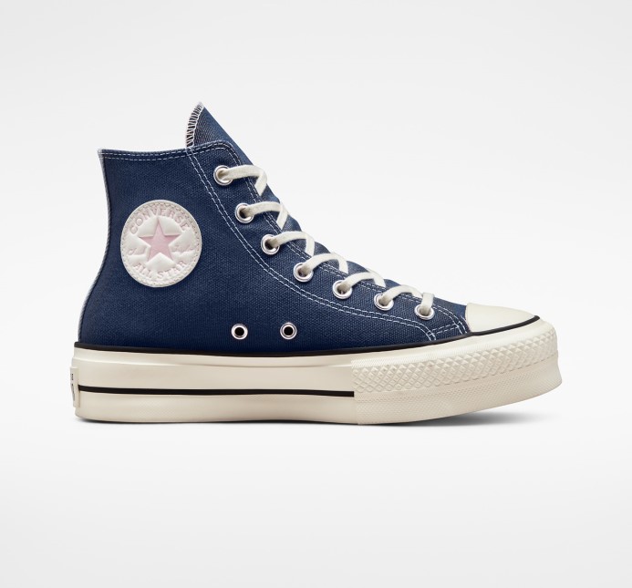 Chuck Taylor All Star Lift Denim Fashion Vysoký Top Námornícka/egret/sunrise Ružová Converse