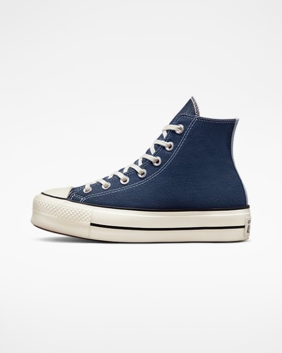 Chuck Taylor All Star Lift Denim Fashion Vysoký Top Námornícka/egret/sunrise Ružová Converse