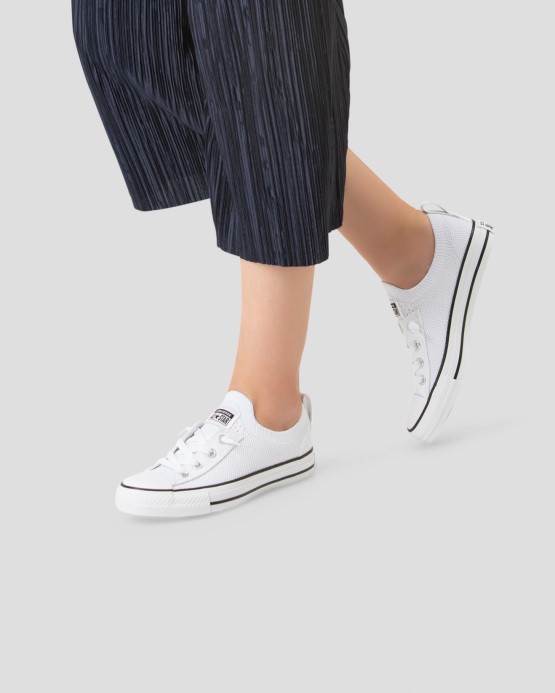 White Converse Skľučovadlo Taylor All Star Shoreline Knit Slip Low Top