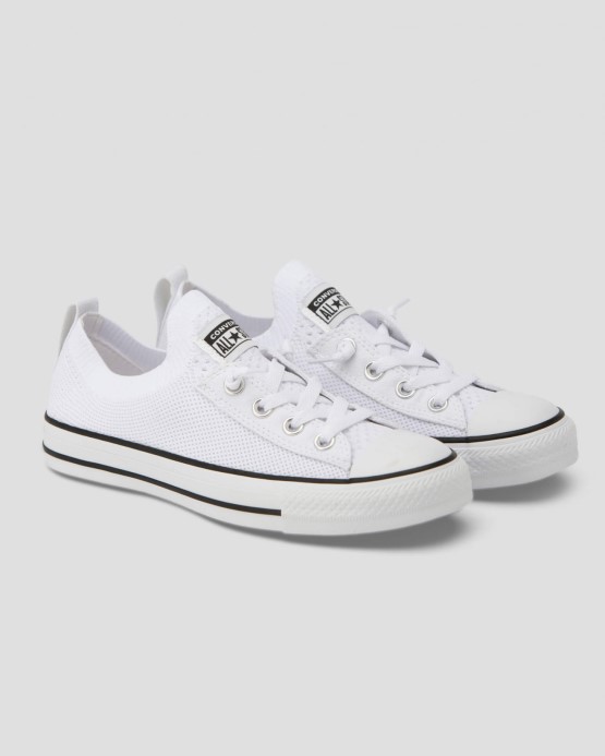 White Converse Skľučovadlo Taylor All Star Shoreline Knit Slip Low Top