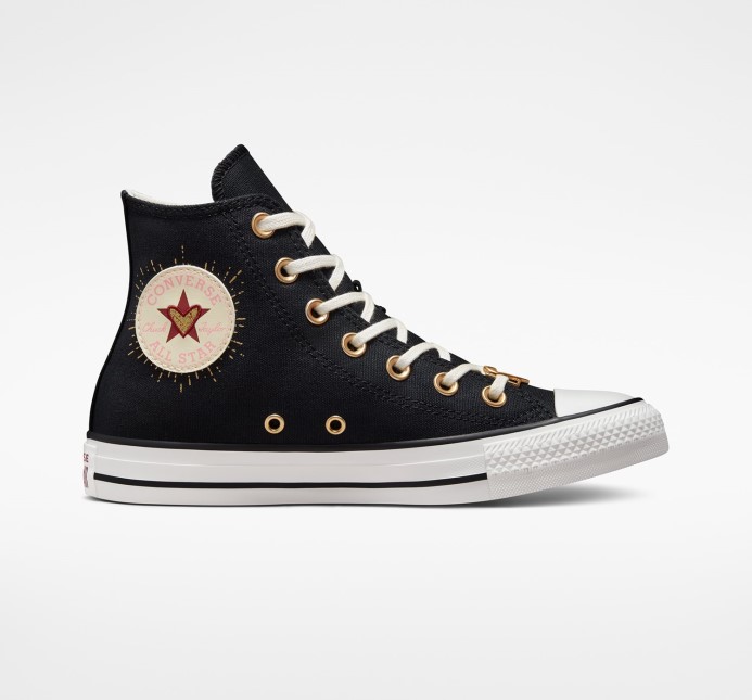 Converse Black/white/back Alley Brick Chuck Taylor All Star Valentines Day High Top