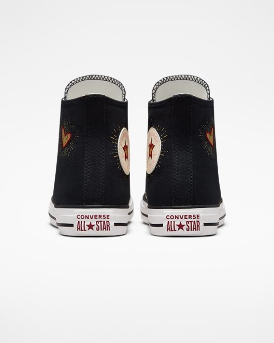 Converse Black/white/back Alley Brick Chuck Taylor All Star Valentines Day High Top