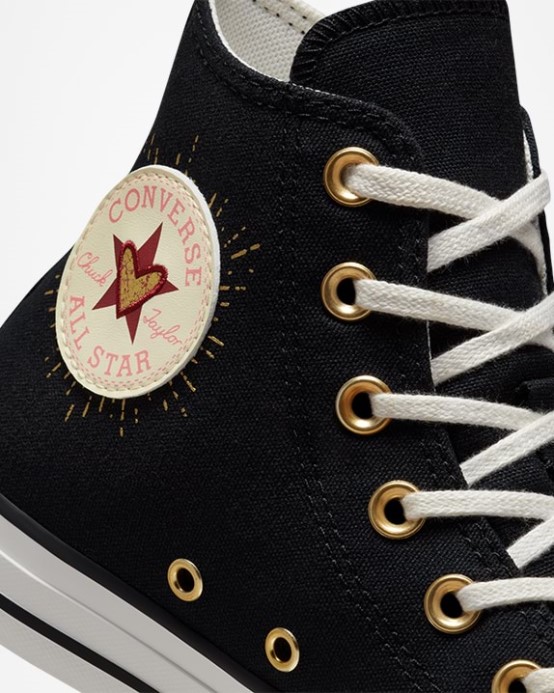 Converse Black/white/back Alley Brick Chuck Taylor All Star Valentines Day High Top