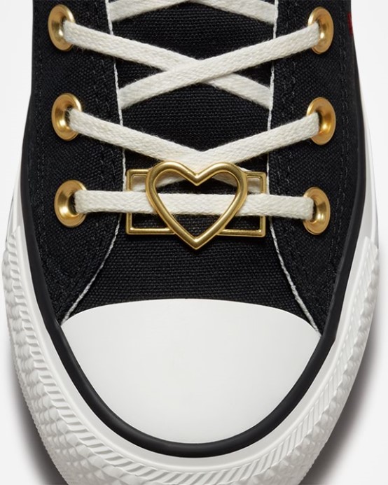 Converse Black/white/back Alley Brick Chuck Taylor All Star Valentines Day High Top