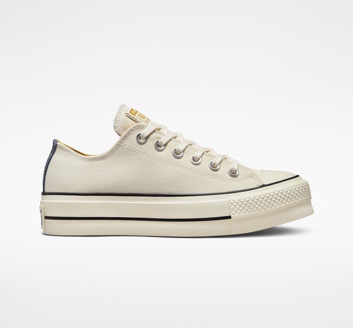 Egret/navy/burnt Honey Chuck Taylor All Star Lift Denim Fashion Low Top Converse