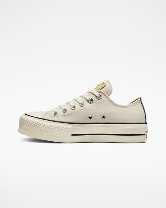 Egret/navy/burnt Honey Chuck Taylor All Star Lift Denim Fashion Low Top Converse