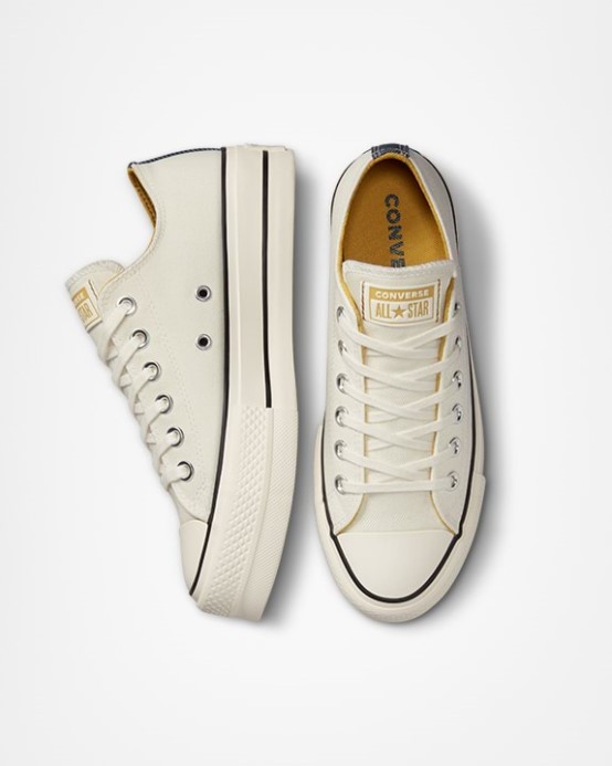 Egret/navy/burnt Honey Chuck Taylor All Star Lift Denim Fashion Low Top Converse