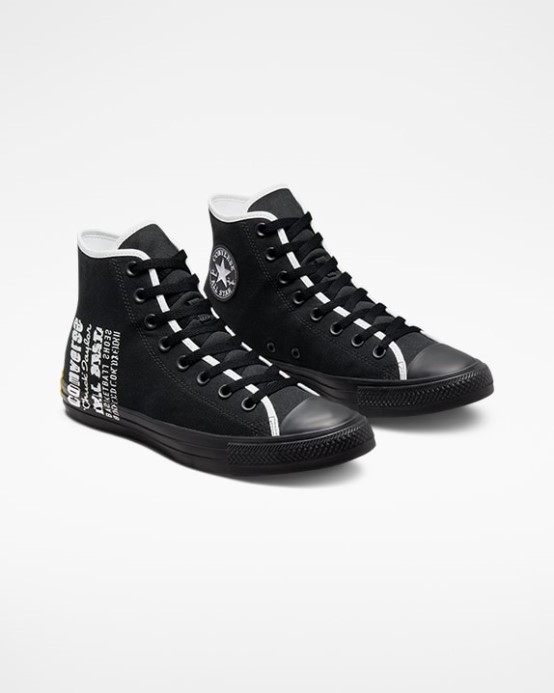 Chuck Taylor All Star Logo Koláž Vysoký Top Black/white/daydream Yellow Converse
