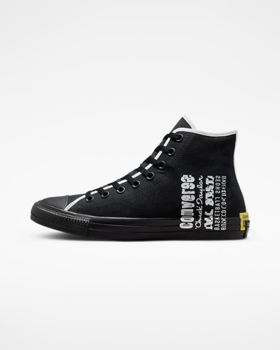 Chuck Taylor All Star Logo Koláž Vysoký Top Black/white/daydream Yellow Converse