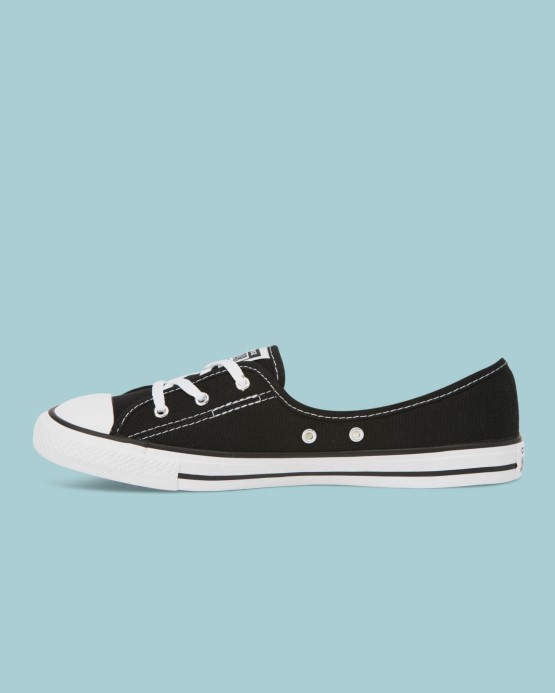 Black Converse Chuck Taylor All Star Elegantná Baletná čipka Slip