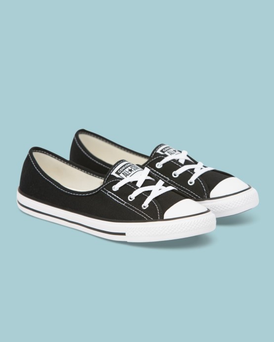 Black Converse Chuck Taylor All Star Elegantná Baletná čipka Slip