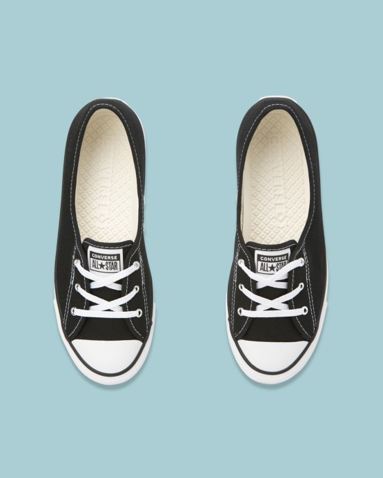 Black Converse Chuck Taylor All Star Elegantná Baletná čipka Slip