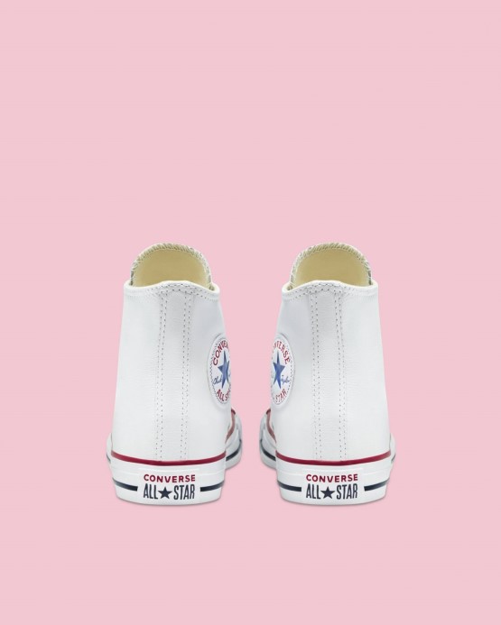Converse Biely Skľučovadlo Taylor All Star Kožený Vysoký Top