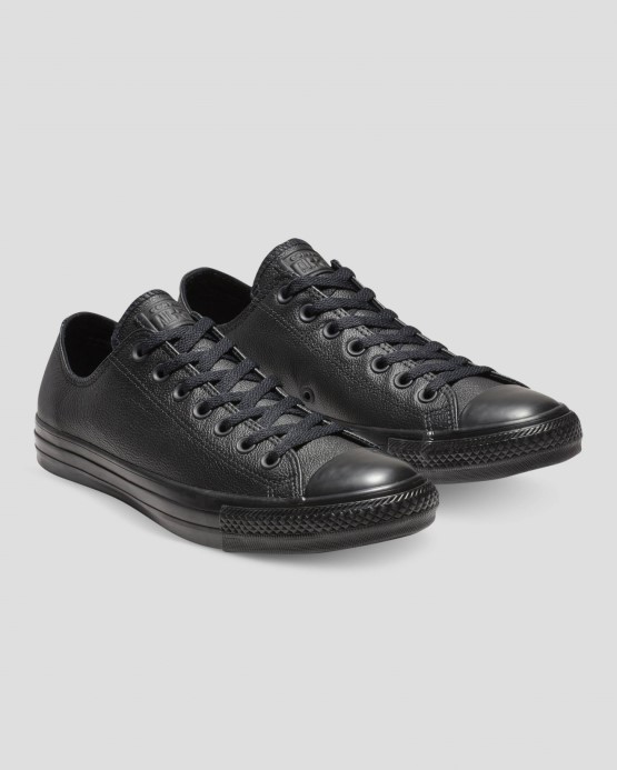 čierne Mono Skľučovadlo Taylor All Star Kožené Nízke Converse