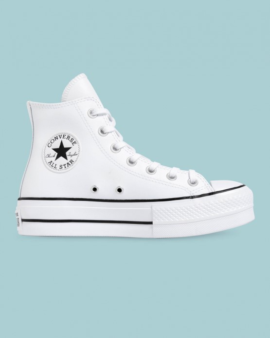 Converse Skľučovadlo Taylor All Star Sezónna Kožená Zdvíhacia Plošina Biela/čierna