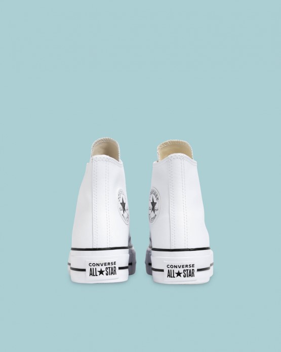 Converse Skľučovadlo Taylor All Star Sezónna Kožená Zdvíhacia Plošina Biela/čierna