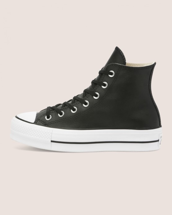 Chuck Taylor All Star Lift čisté Kožené Vysoké čierne/biele Converse